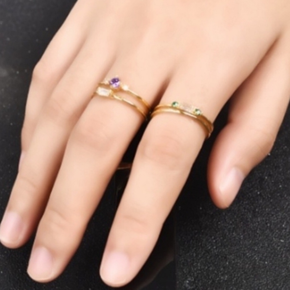 NWT 4 piece 18 k gold plated Women's Ring Set - Picture 15 of 15